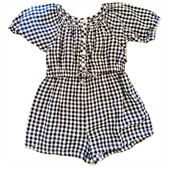 Old Navy Gingham black and white romper - Picture 1 of 4